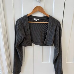 Joah Brown Ribbed Cropped Bolero